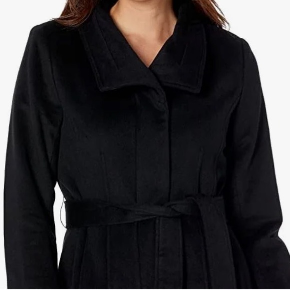 NWT Cole Hann Women’s Signature Slick Belted Long Wool Blend Coat Size 12. - Picture 5 of 13
